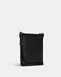 COACH®,MINI ROWAN FILE BAG,Crossgrain Leather,Small,Anniversary,Gold/Black,Angle View
