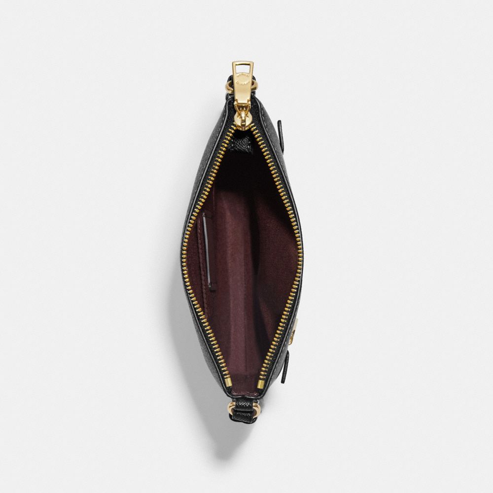 COACH®,Mini Rowan File Bag,Leather,Crossbody,Gold Metal,Casual,Black,Inside View,Top View