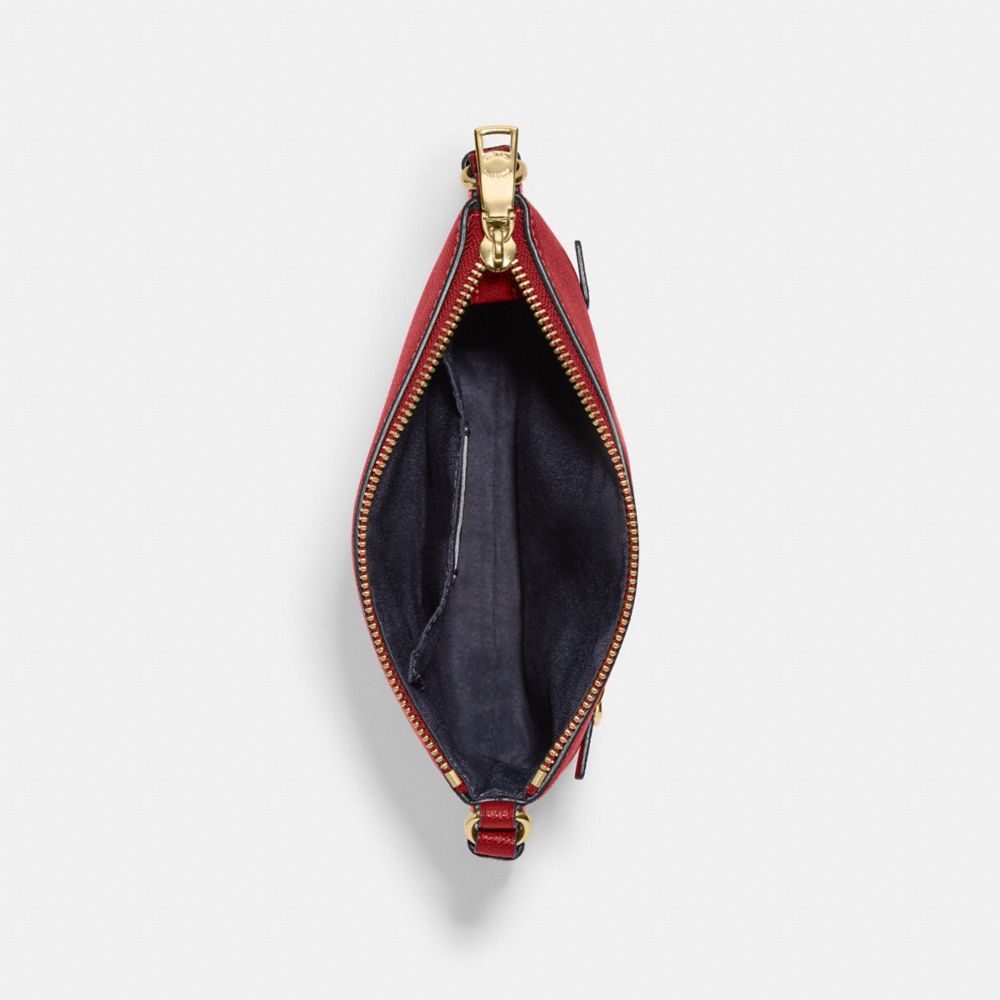 COACH®,MINI ROWAN FILE BAG,Crossgrain Leather,Anniversary,Gold/1941 Red,Inside View,Top View