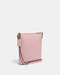 COACH®,MINI ROWAN FILE BAG,Crossgrain Leather,Small,Anniversary,Gold/Powder Pink,Angle View