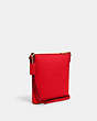 COACH®,MINI ROWAN FILE BAG,Crossgrain Leather,Small,Anniversary,Gold/Electric Red,Angle View