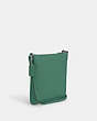 COACH®,MINI ROWAN FILE BAG,Crossgrain Leather,Small,Anniversary,Silver/Bright Green,Angle View