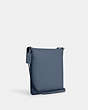 COACH®,MINI ROWAN FILE BAG,Crossgrain Leather,Small,Anniversary,Silver/Light Mist,Angle View