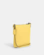 COACH®,MINI ROWAN FILE BAG,Crossgrain Leather,Small,Anniversary,Silver/Retro Yellow,Angle View