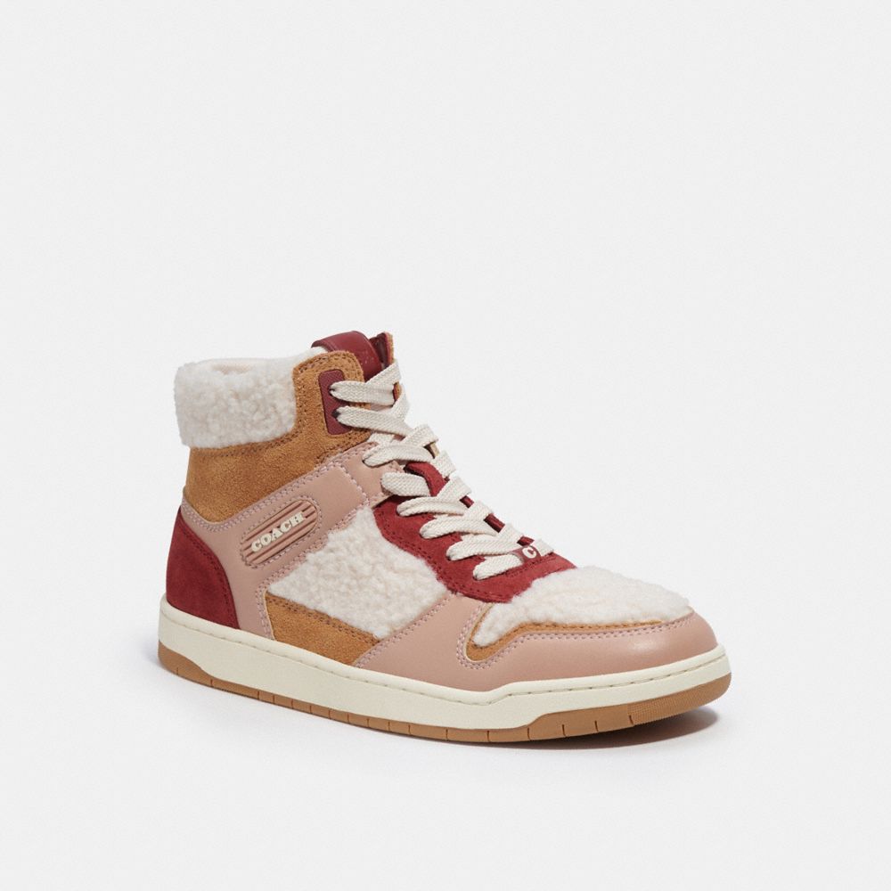 COACH®  Clip Court High Top Sneaker In Signature Canvas