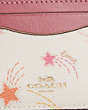COACH®,CARD CASE WITH SHOOTING STAR PRINT,Printed Coated Canvas,Gold/Chalk Multi,Detail View