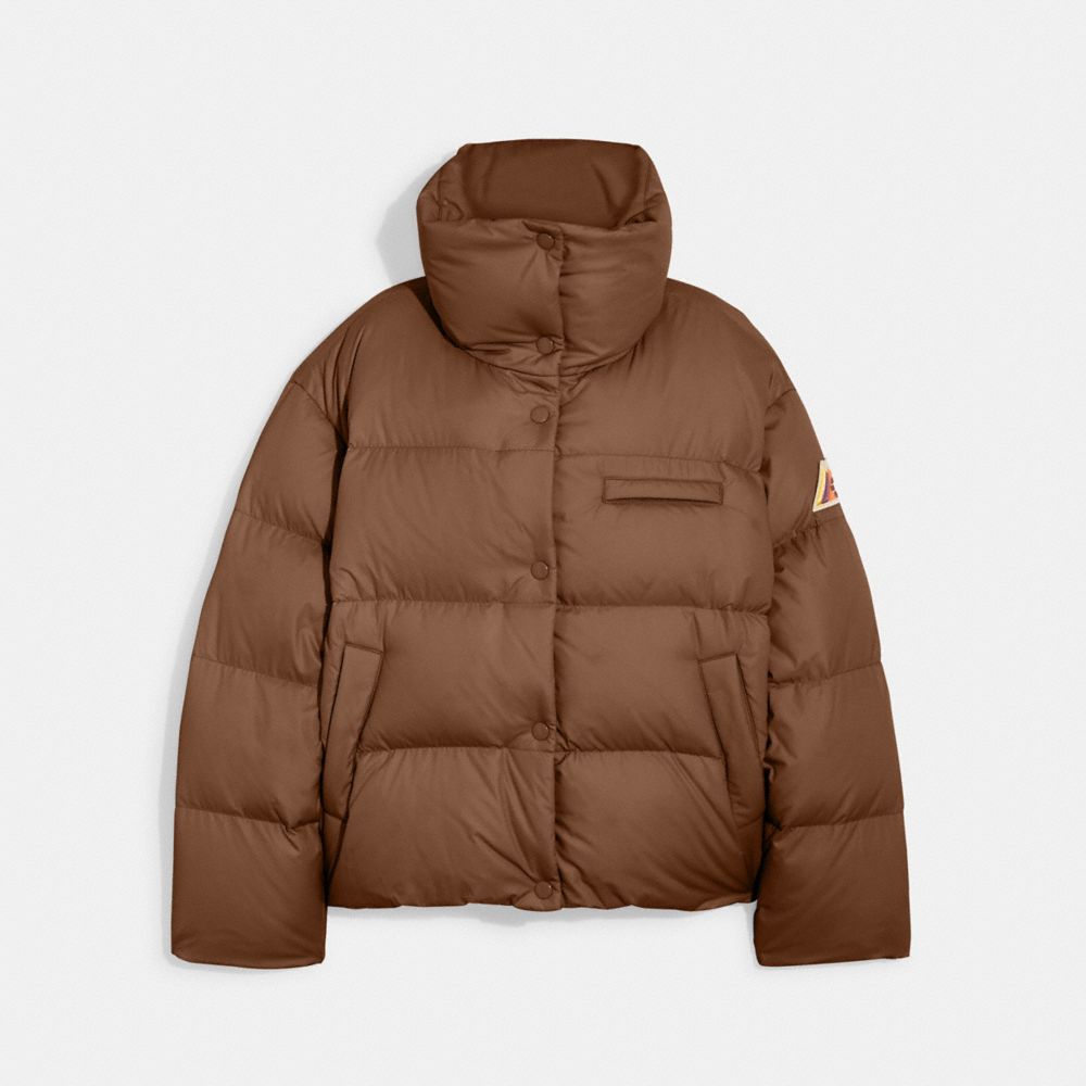 COACH®,Short Puffer Jacket,,Front View
