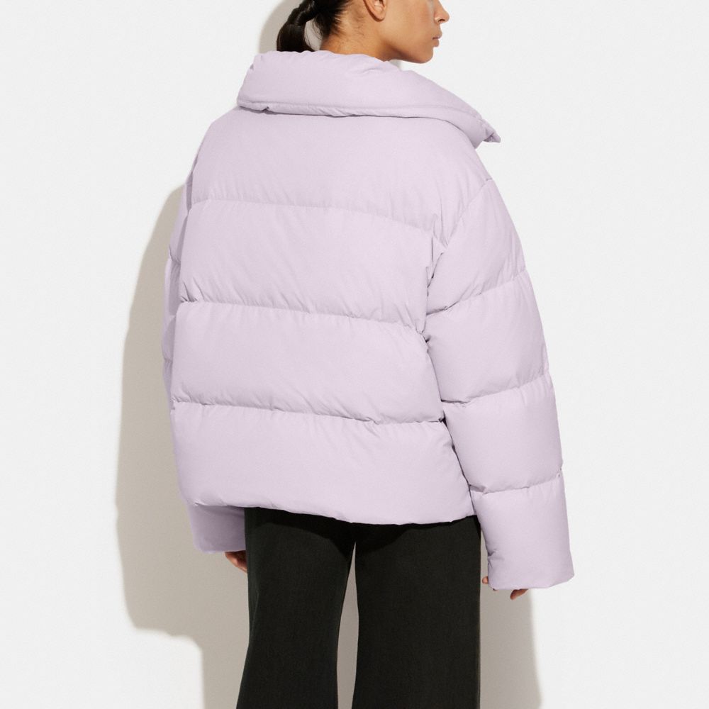 COACH®,SHORT PUFFER JACKET,Polyamide,Lavender,Scale View