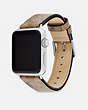 COACH®,APPLE WATCH® STRAP, 38MM AND 40MM,Signature Coated Canvas,Khaki,Angle View