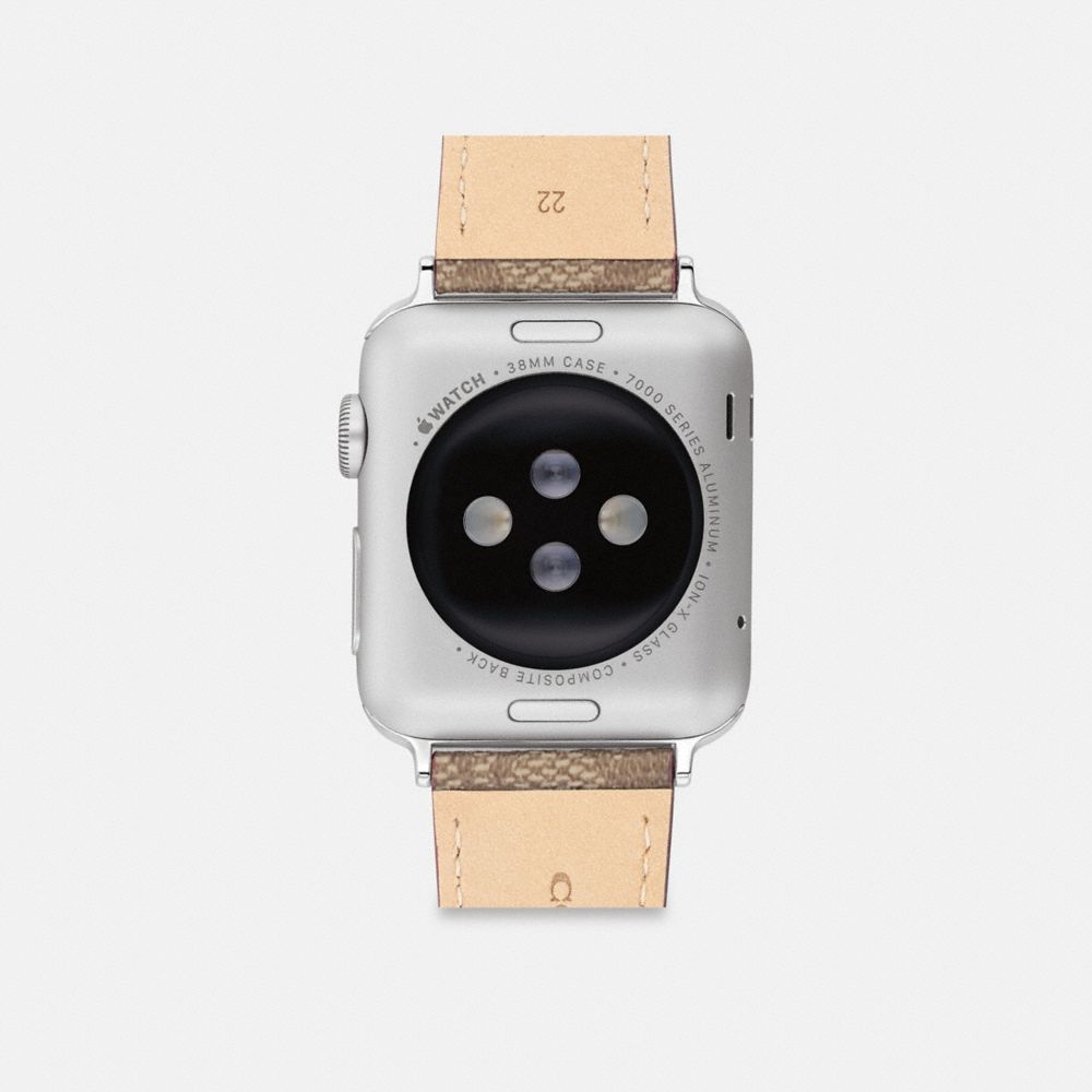 COACH®,APPLE WATCH® STRAP, 38MM AND 40MM,Khaki,Back View