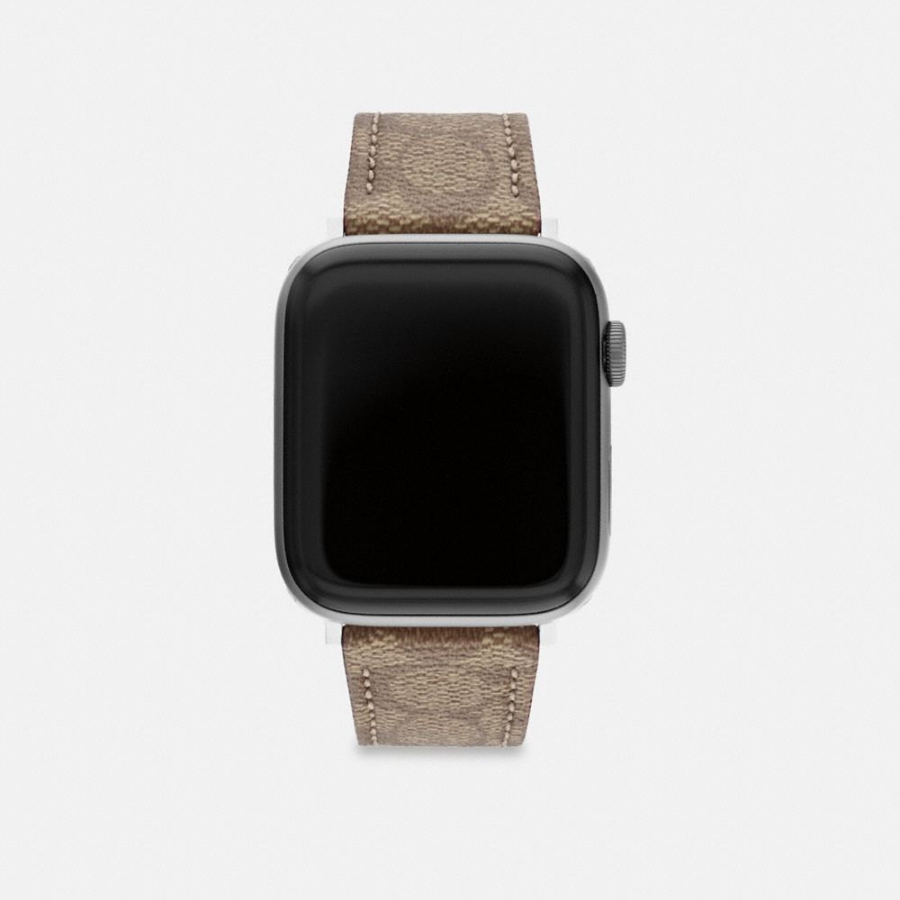 COACH®,APPLE WATCH® STRAP, 42MM AND 44MM,Khaki,Front View
