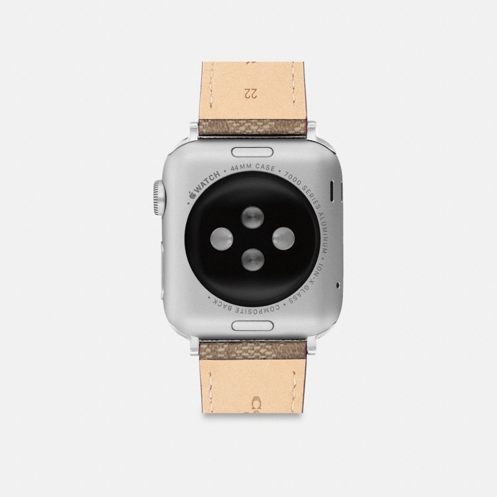 COACH®,APPLE WATCH® STRAP, 42MM AND 44MM,Khaki,Back View