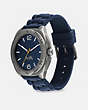 COACH®,FLIP WATCH, 41MM,Navy,Angle View
