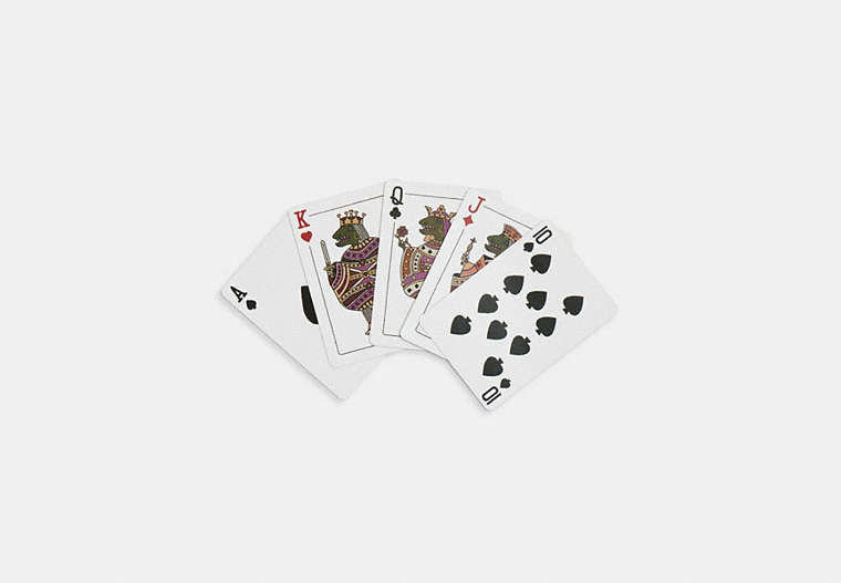 COACH®,SIGNATURE PLAYING CARDS,Hazelnut/Sport Red Multi,Front View