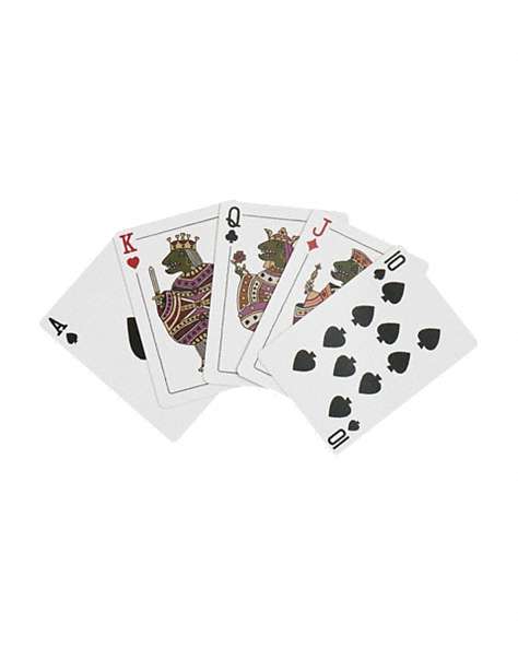 COACH®,SIGNATURE PLAYING CARDS,Hazelnut/Sport Red Multi,Front View