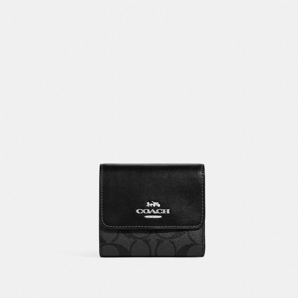 Small coach wallet black hot sale