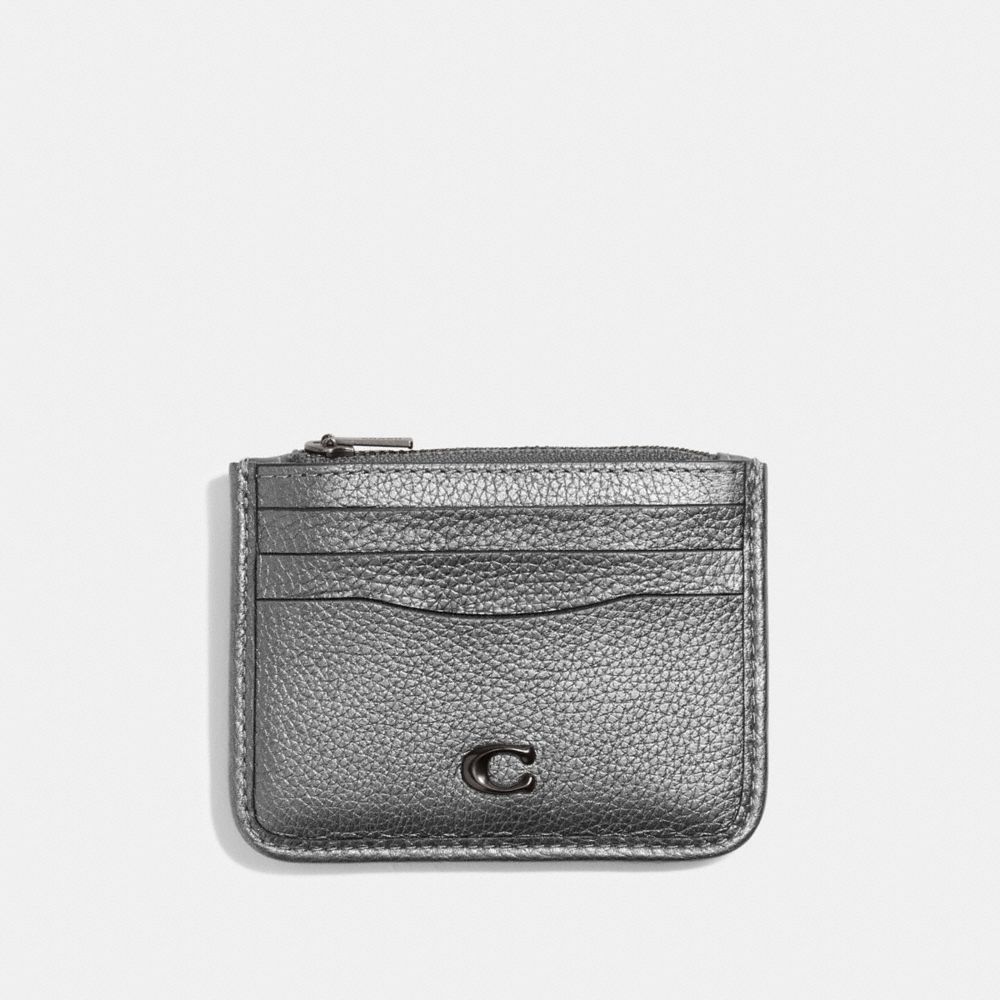 Zip Card Holder - Coach - Black - Leather