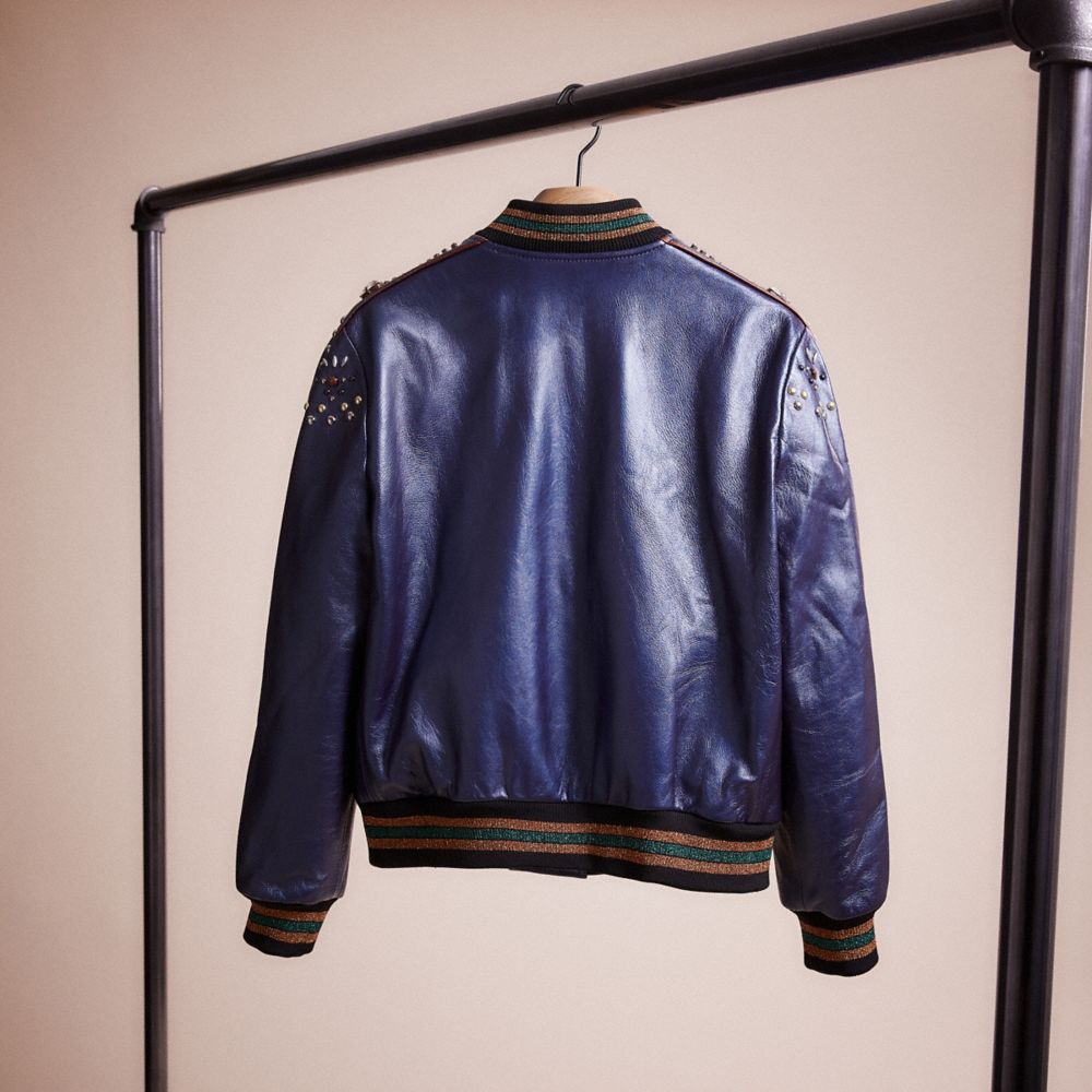 Supreme worn leather hot sale varsity jacket