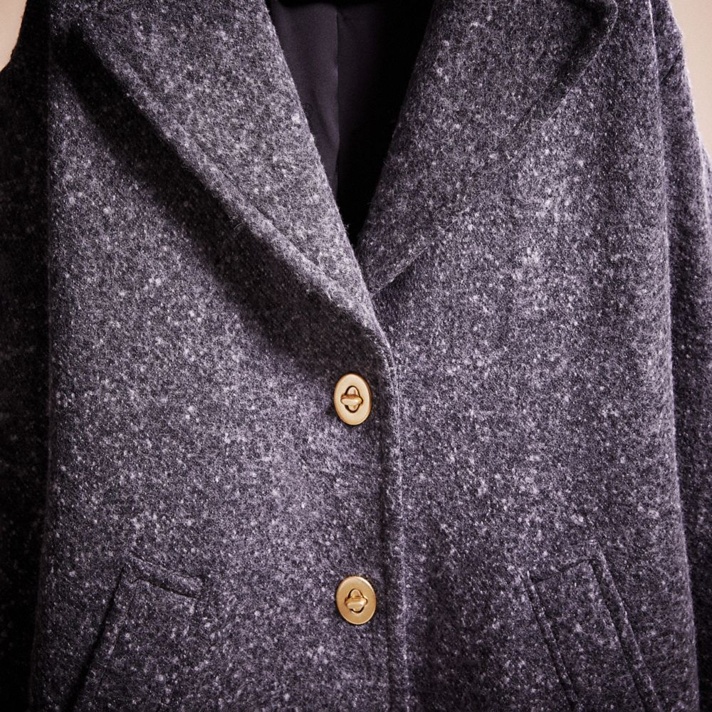COACH®,Restored Overcoat,Cotton,Top Coat,No Embellishment,Casual,Gray,Scale View