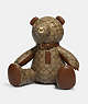 COACH®,COLLECTIBLE BEAR IN SIGNATURE CANVAS,Gold/Khaki Saddle,Front View