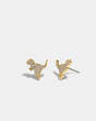 COACH®,PAVÉ REXY STUD EARRINGS,Plated Brass,Mini,Gold,Front View