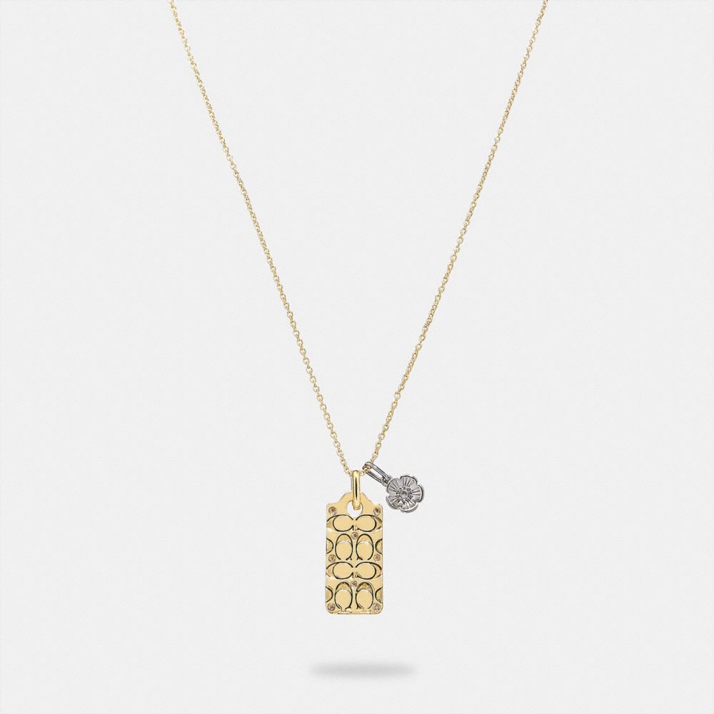 Louis Vuitton Rose Gold Dog Tag Pendant Necklace