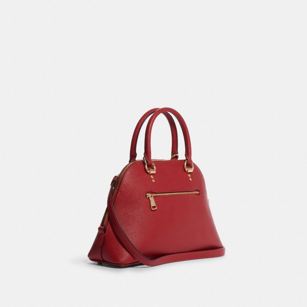 Red coach handbag discount leather