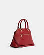 COACH®,KATY SATCHEL,Crossgrain Leather,Medium,Gold/Red Apple,Angle View