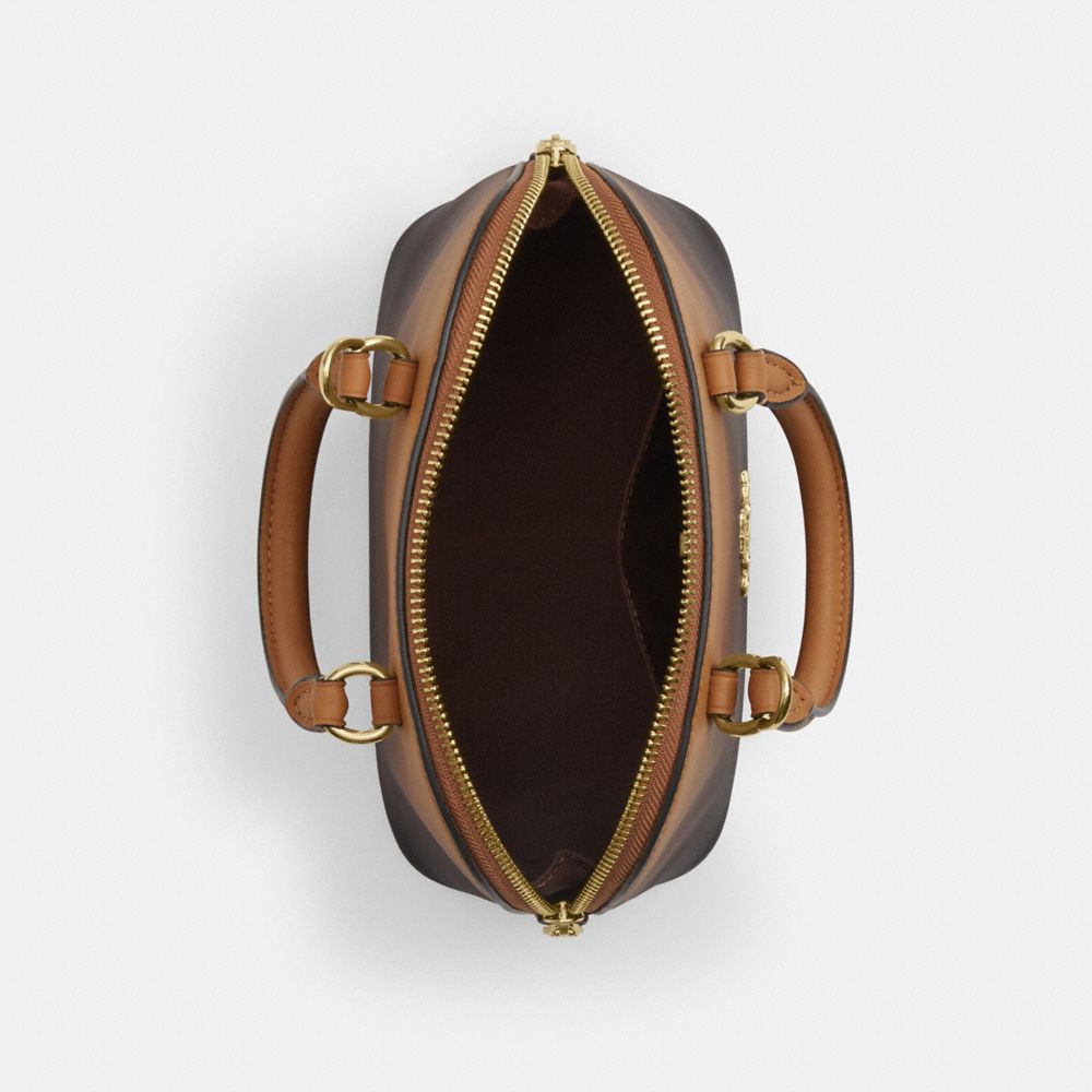 COACH®,Lara Mini Satchel Bag With Ombre,Multi Color,Inside View,Top View