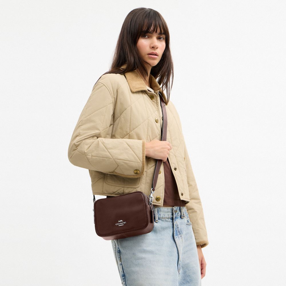 COACH®,Mini Carey Crossbody Bag,Recycled Polyester,Leather,Crossbody,Logo,Metal,Casual,Brown