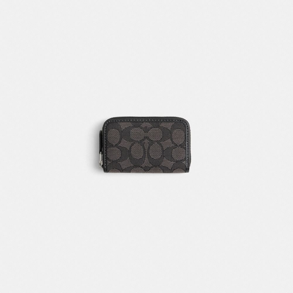 Coach Restored Small Zip Around Card Case In Signature Jacquard