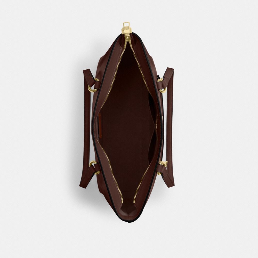 COACH®,Cuir froissé,Or/érable,Inside View,Top View