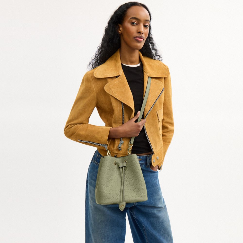 COACH®,Rowan Bucket Bag In Signature Leather,