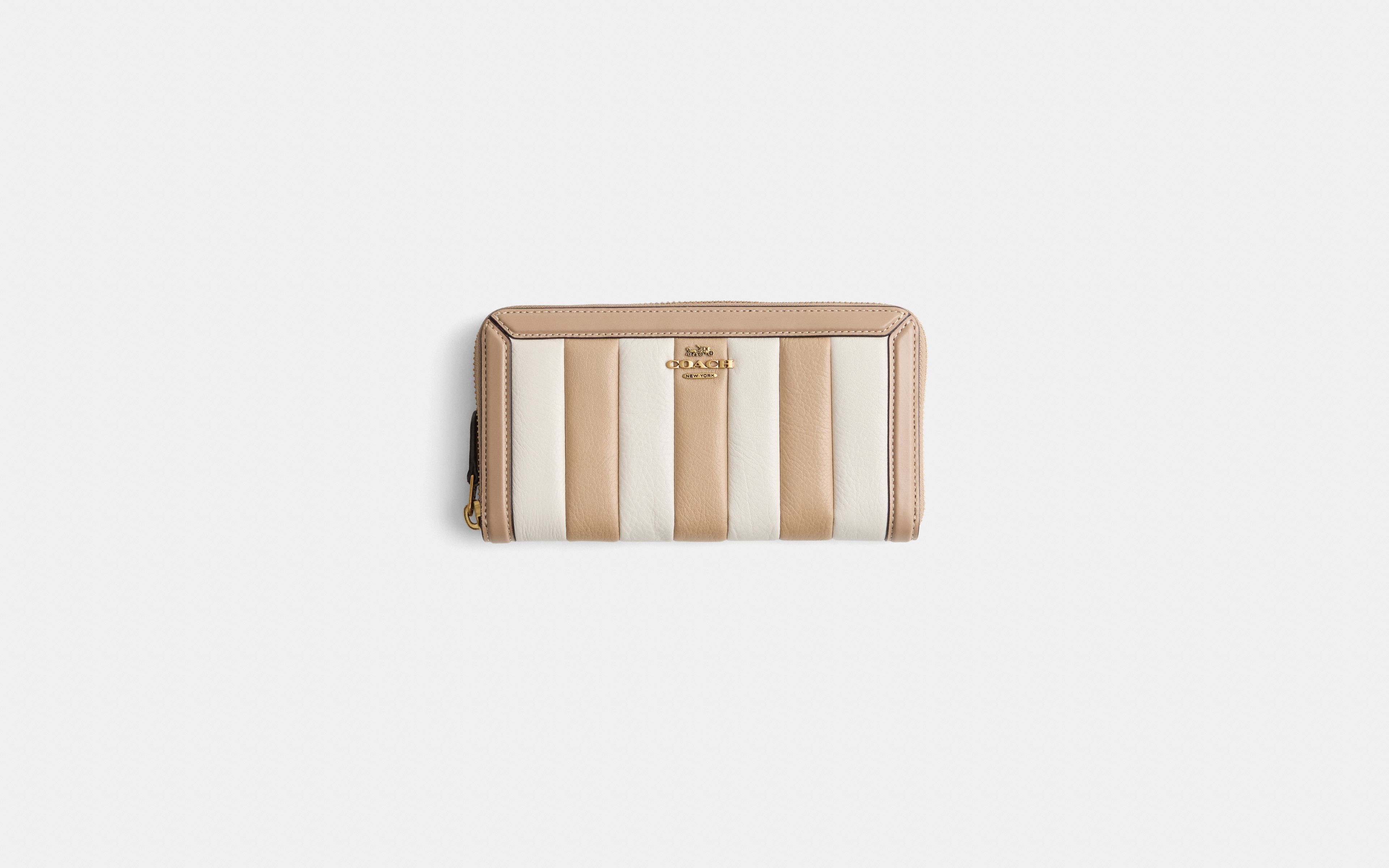 Restored Accordion Zip Wallet With Colorblock Quilting