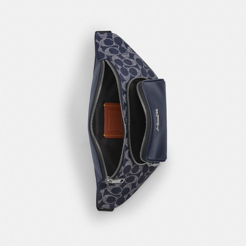 COACH®,Racer Small Belt Bag In Signature Canvas,,Inside View,Top View