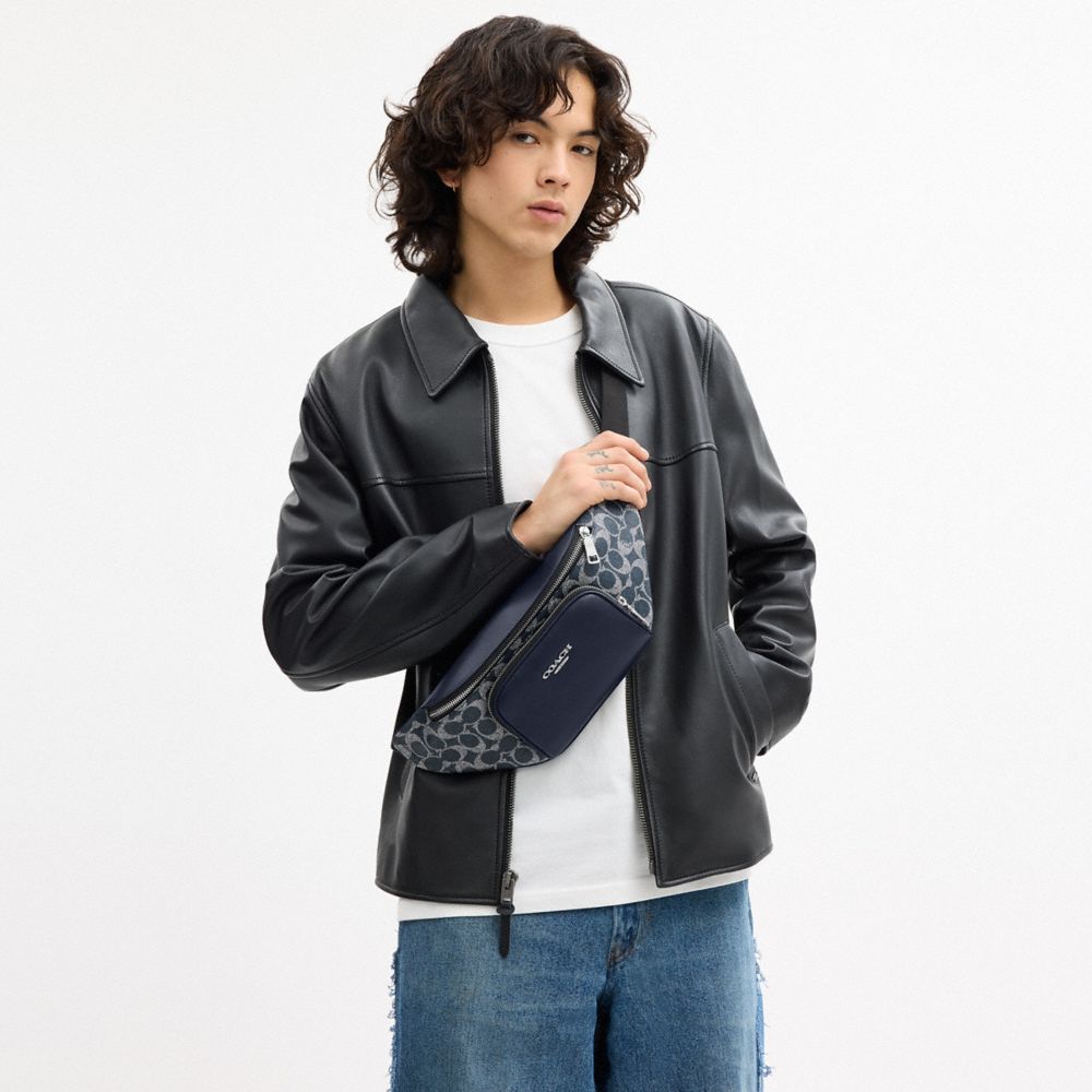 COACH®,Racer Small Belt Bag In Signature Canvas,,Detail View