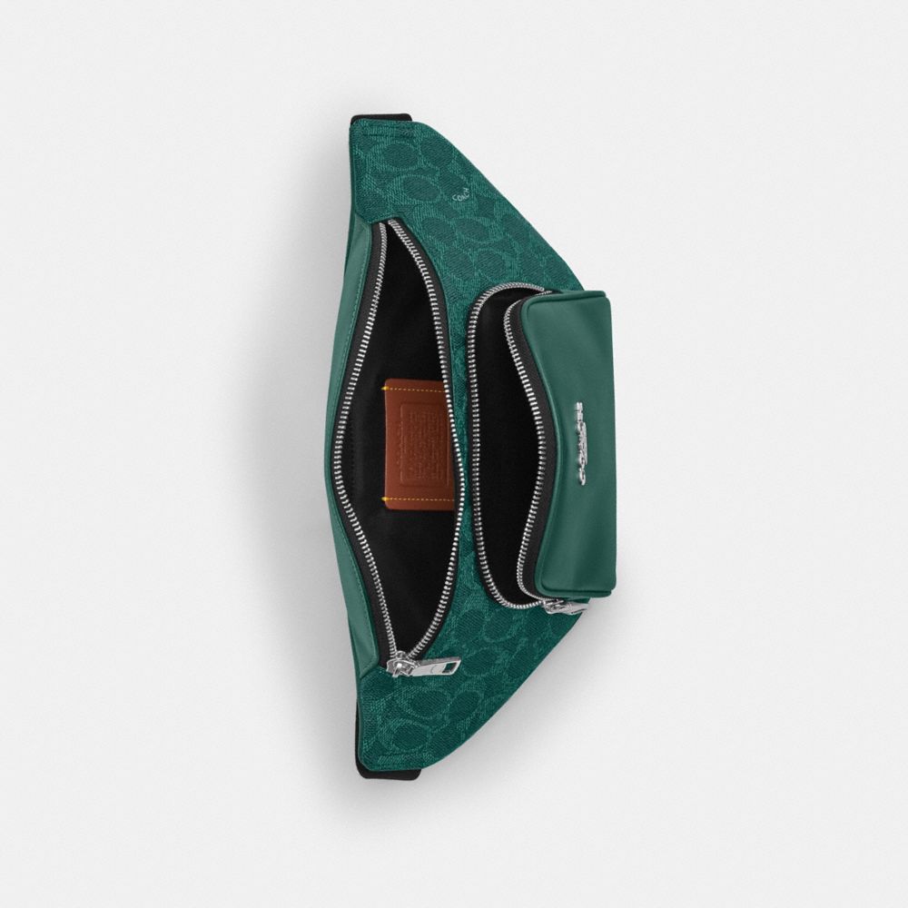 COACH®,Racer Small Belt Bag In Signature Canvas,,Inside View,Top View
