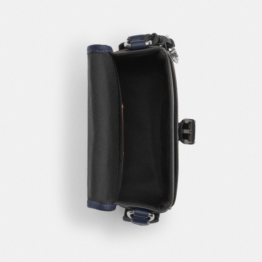 COACH®,Racer Crossbody Bag In Signature Canvas With Charms,,Inside View,Top View