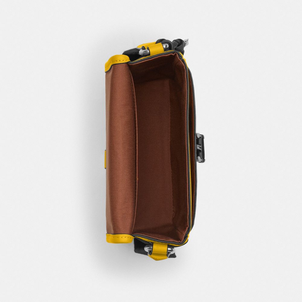 COACH®,Racer Crossbody Bag In Signature Canvas With Charms,,Inside View,Top View