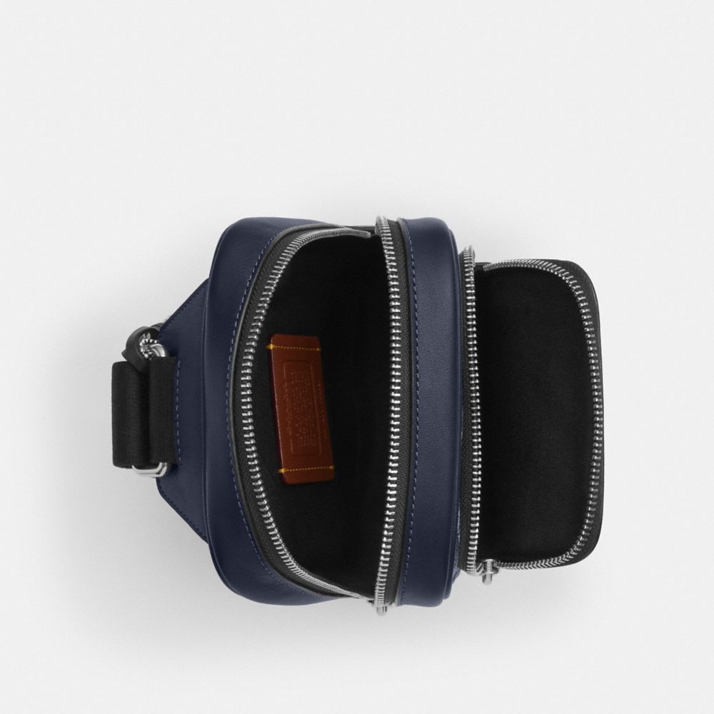 COACH®,Racer Sling Pack In Signature Canvas With Charms,,Inside View,Top View