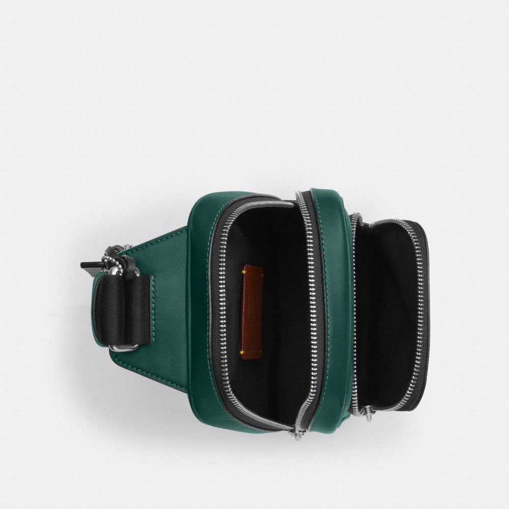 COACH®,Racer Sling Pack In Signature Canvas With Charms,,Inside View,Top View