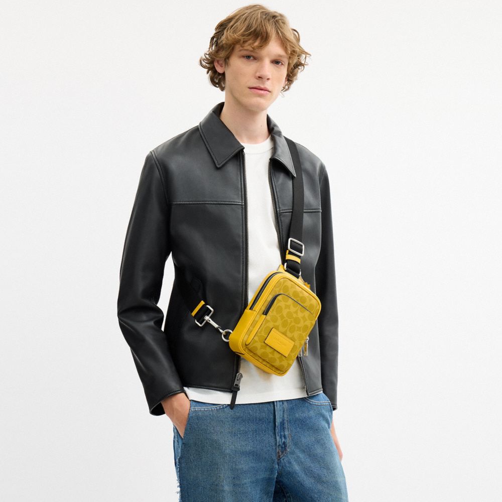 COACH®,Racer Sling Pack In Signature Canvas With Charms,,Detail View