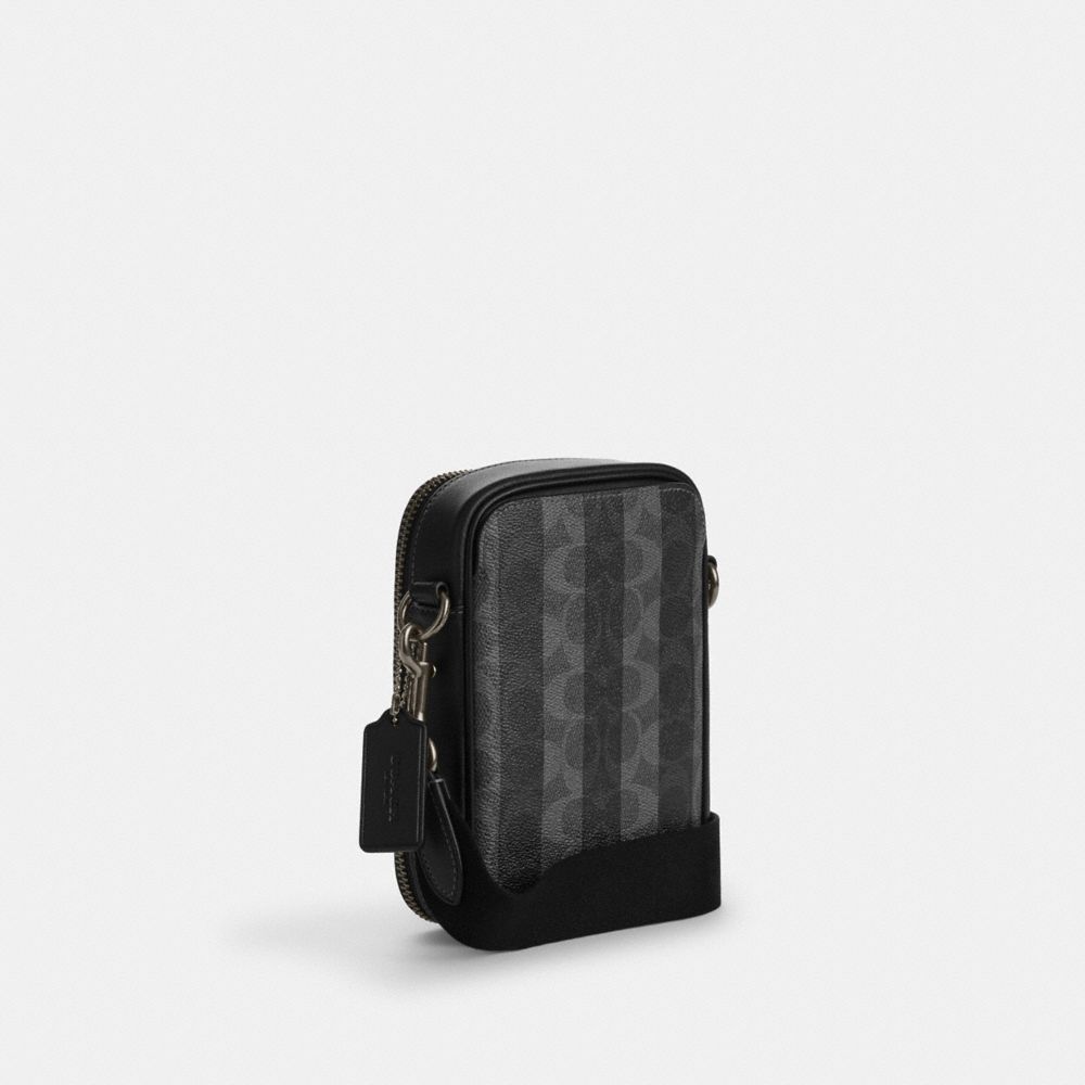 COACH®,Stanton Crossbody Bag In Signature Canvas With Stripes,,Angle View