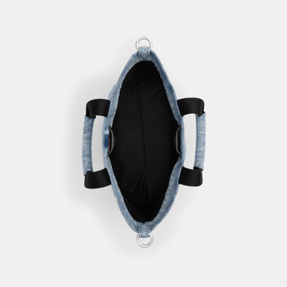 COACH®,Mini Tour Tote Bag In Loved Denim,,Inside View,Top View