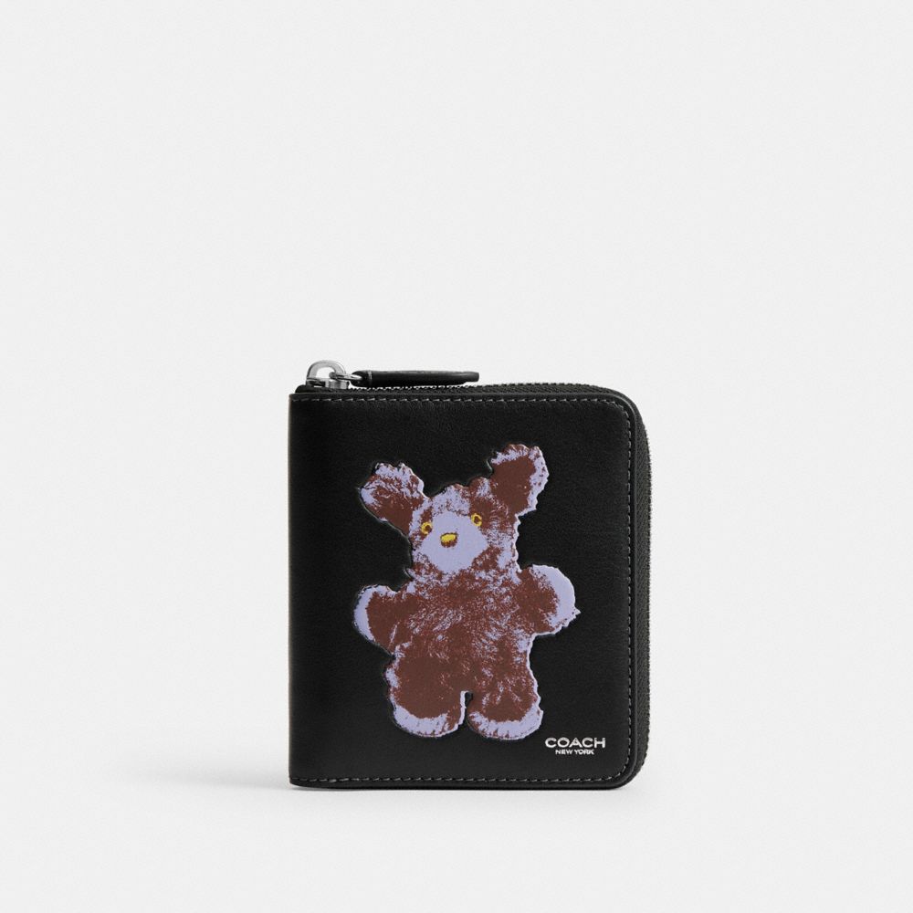 COACH®,ジップ アラウンド コイン ウォレット・ファジー グラフィック,ミニ財布(二つ/三つ折り),ﾌﾞﾗｯｸ ﾏﾙﾁ