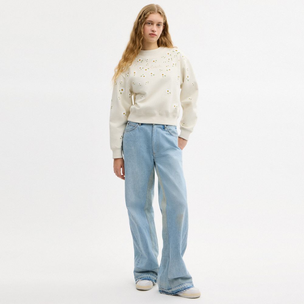 COACH®,Floral Crewneck Sweatshirt,,Scale View