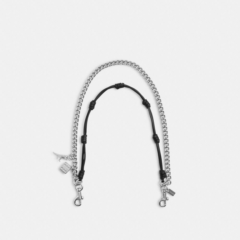 COACH®,ミックスド ストラップ チャーム,バッグチャーム＆キーホルダー,ﾌﾞﾗｯｸ