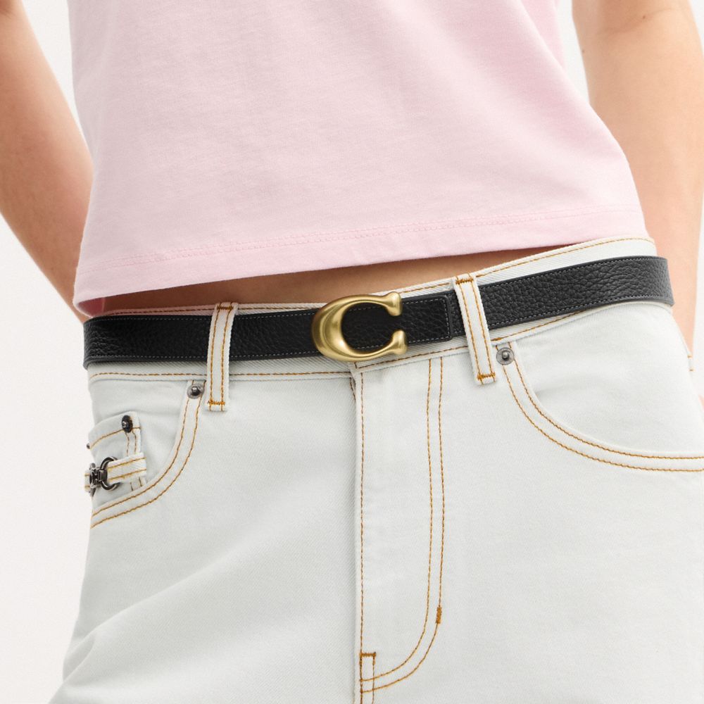 Женские ремни Coach Sculpted C Buckle Reversible Belt, 25 Mm — фото 3