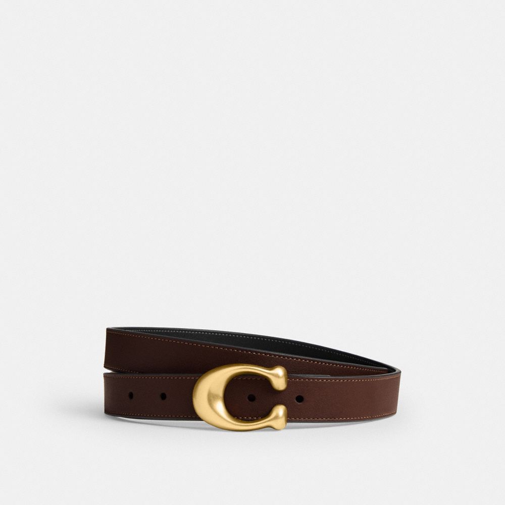 COACH®,Sculpted C Buckle Reversible Belt, 25 Mm,,Front View