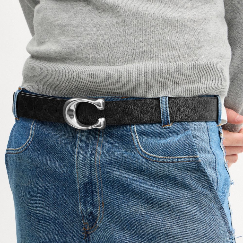 Мужские ремни Coach Sculpted C Buckle Reversible Belt, 38 Mm — фото 3